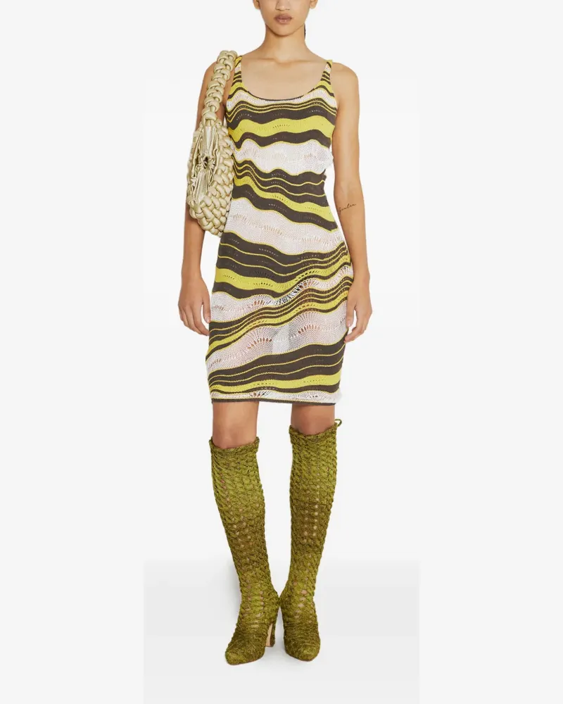Isa Boulder Kleid mit Wellenmuster - Weiß Weiß