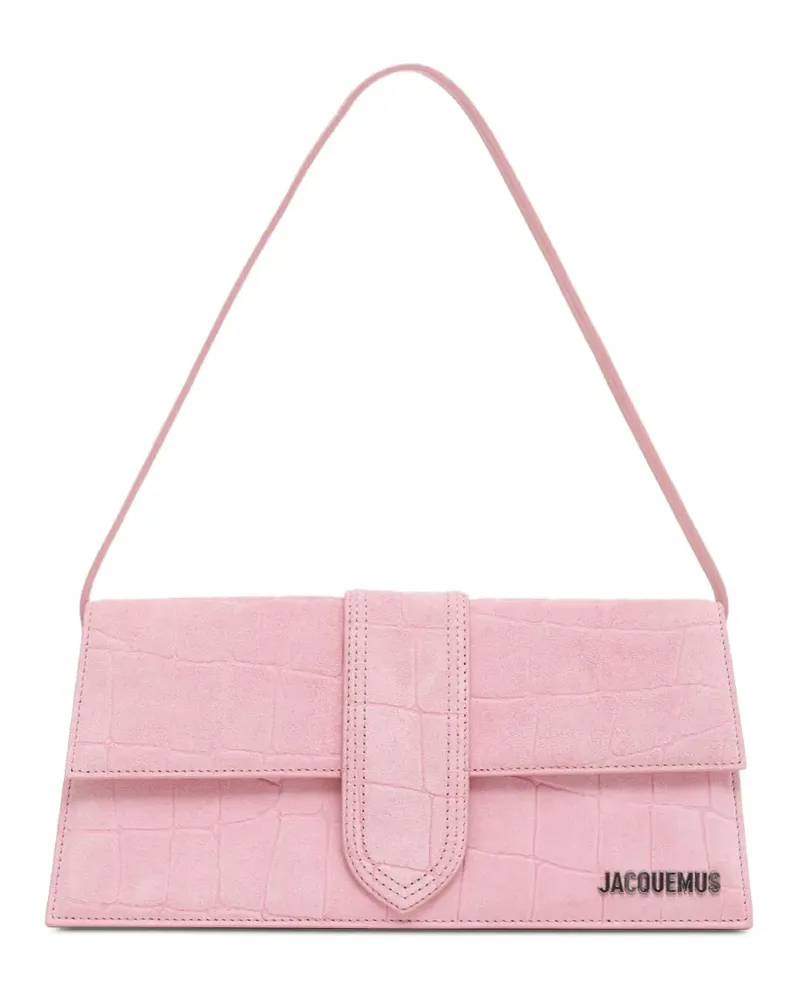 Jacquemus croc-effect leather shoulder bag - Rosa Rosa
