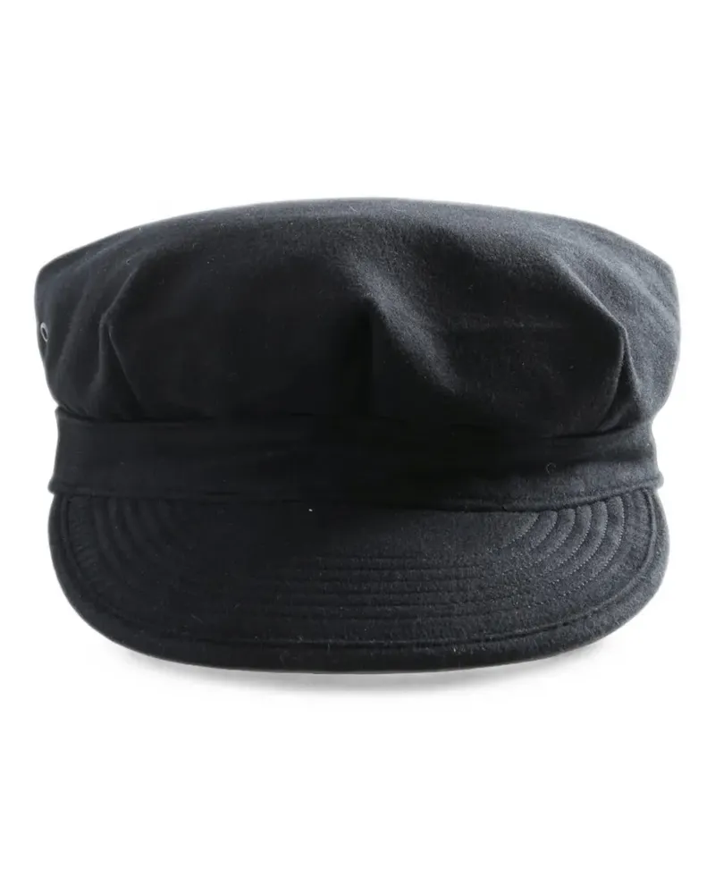 Taiga Takahashi Lot. 035 eyelet-detail flat cap - Schwarz Schwarz