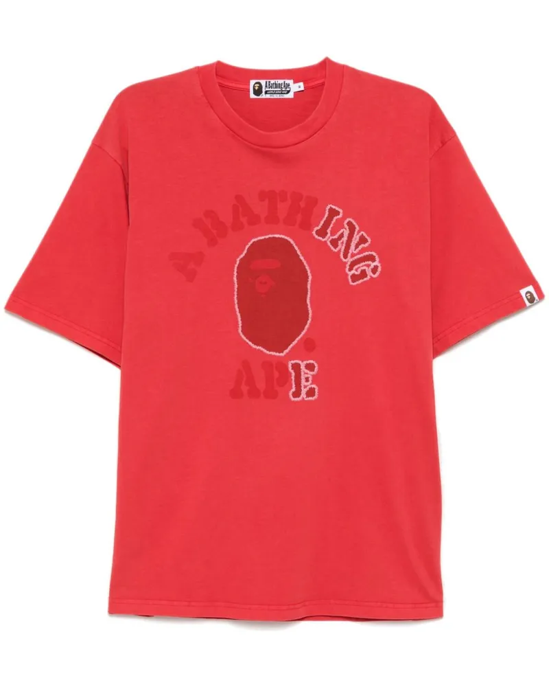 BAPE College T-Shirt mit lockerem Schnitt - Rot Rot