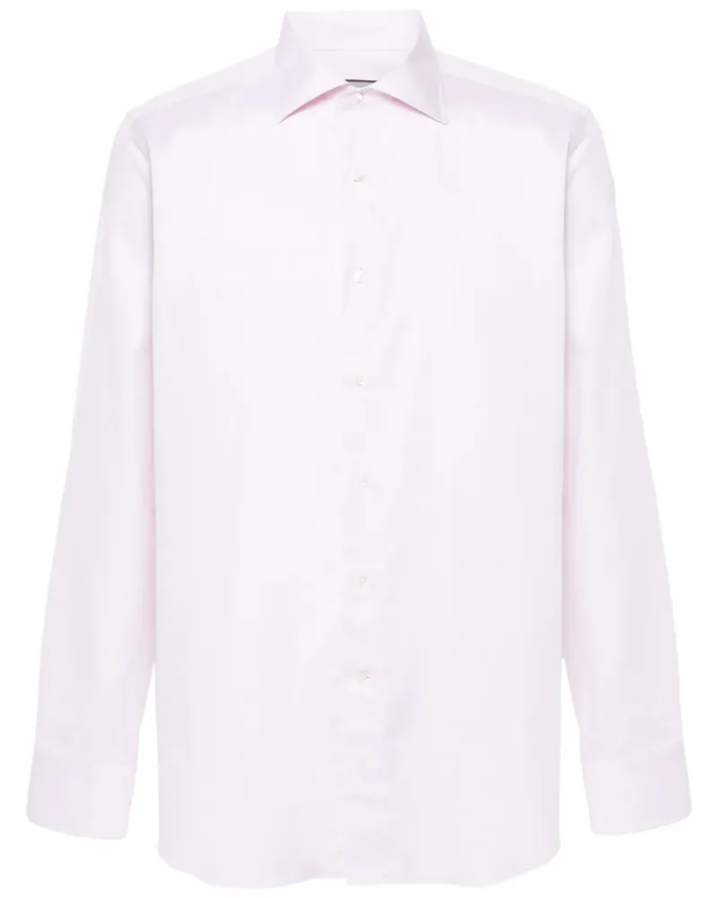 Canali Jacquard-Hemd - Rosa Rosa