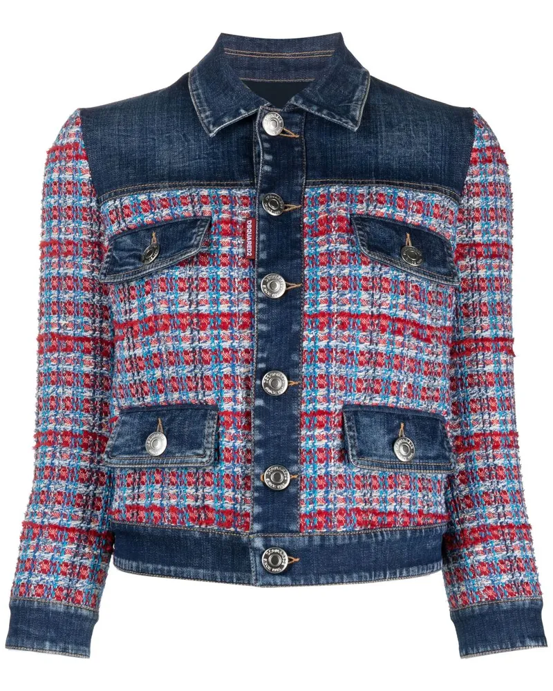 Dsquared2 Jeansjacke mit Einsätzen - Blau Blau