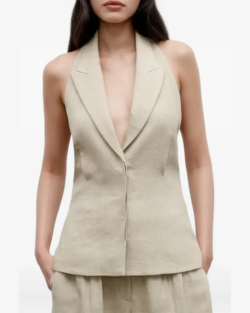 TWP Kaitlyn halterneck backless vest - Nude Nude