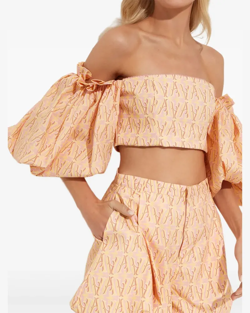 AGUA BENDITA puff-sleeve top - Nude Nude