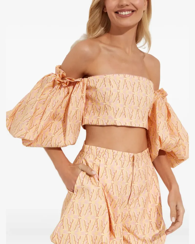 AGUA BENDITA puff-sleeve top - Nude Nude