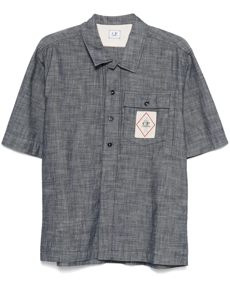 C.P. Company Hemd mit Logo-Patch - Blau Blau