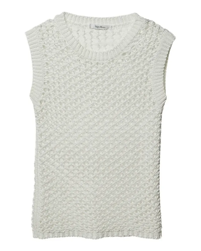 Max Mara Top aus Häkelstrick - Weiß Weiß
