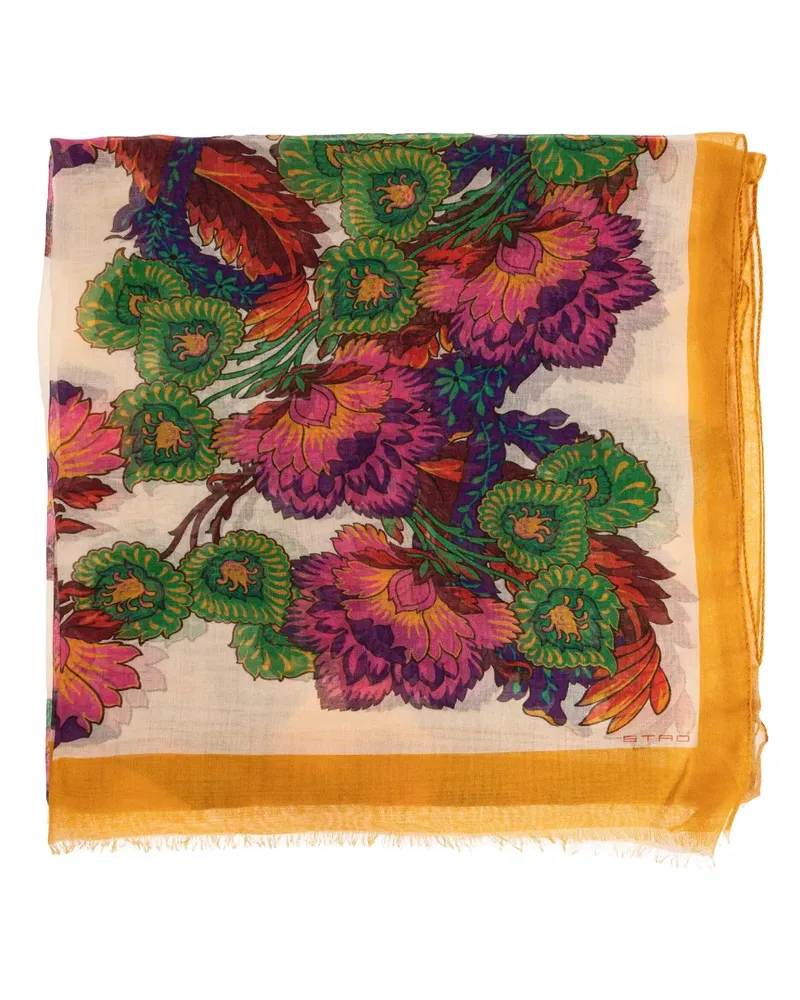 Etro Schal mit Blumen-Print - Nude Nude