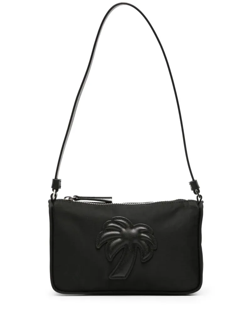 Palm Angels Schultertasche mit Palmenapplikation - Schwarz Schwarz
