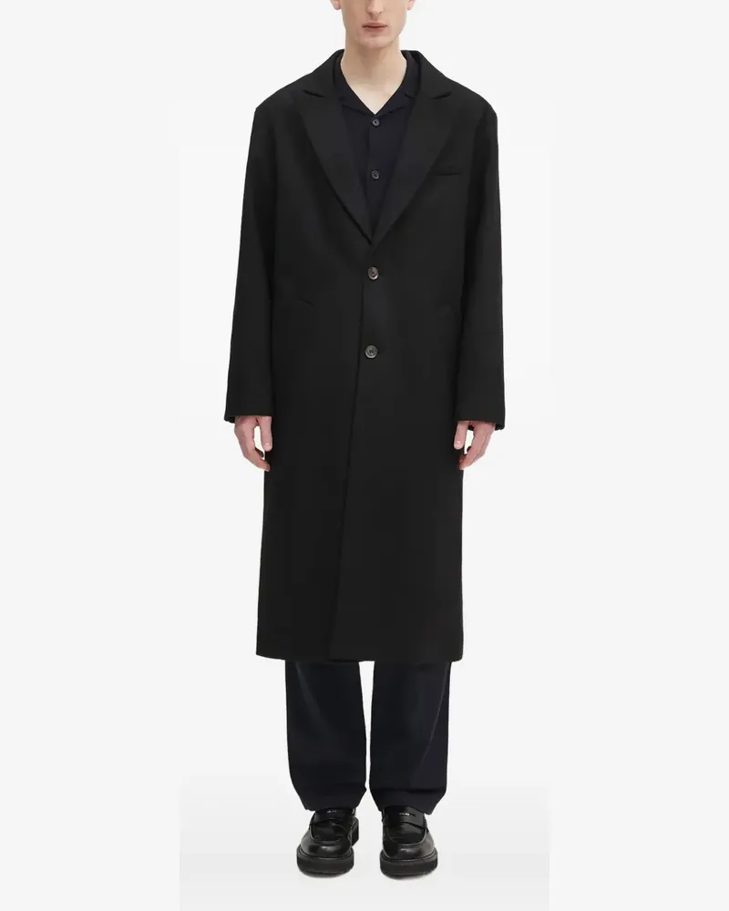 A.P.C. Einreihiger Mantel - Schwarz Schwarz