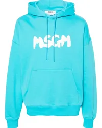 MSGM Hoodie mit Logo-Print Blau