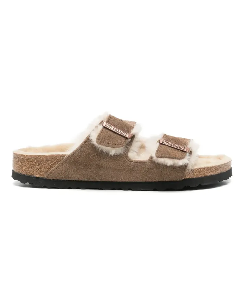Birkenstock Arizona Pantoletten mit Shearling-Futter - Braun Braun