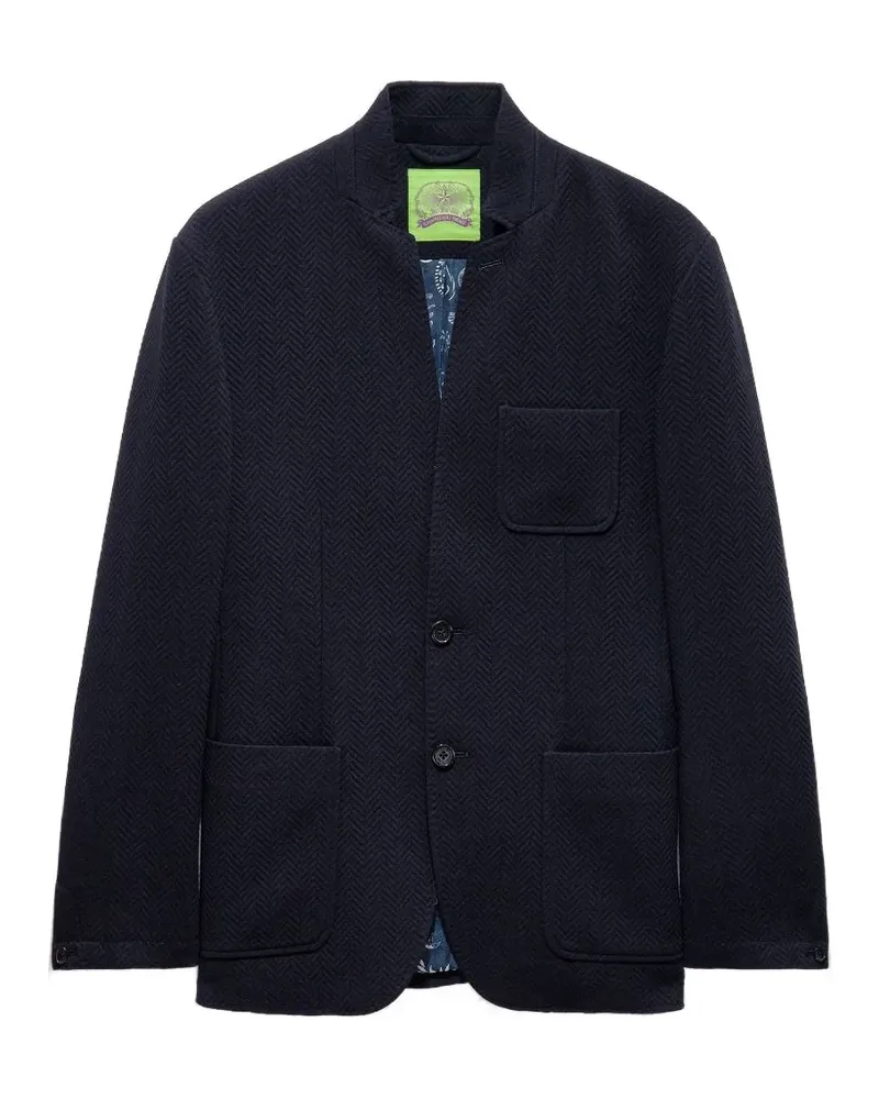 Shanghai Tang Jacke mit Fischgrätenmuster - Blau Blau