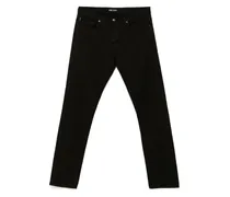 Schmale Twill-Jeans - Braun