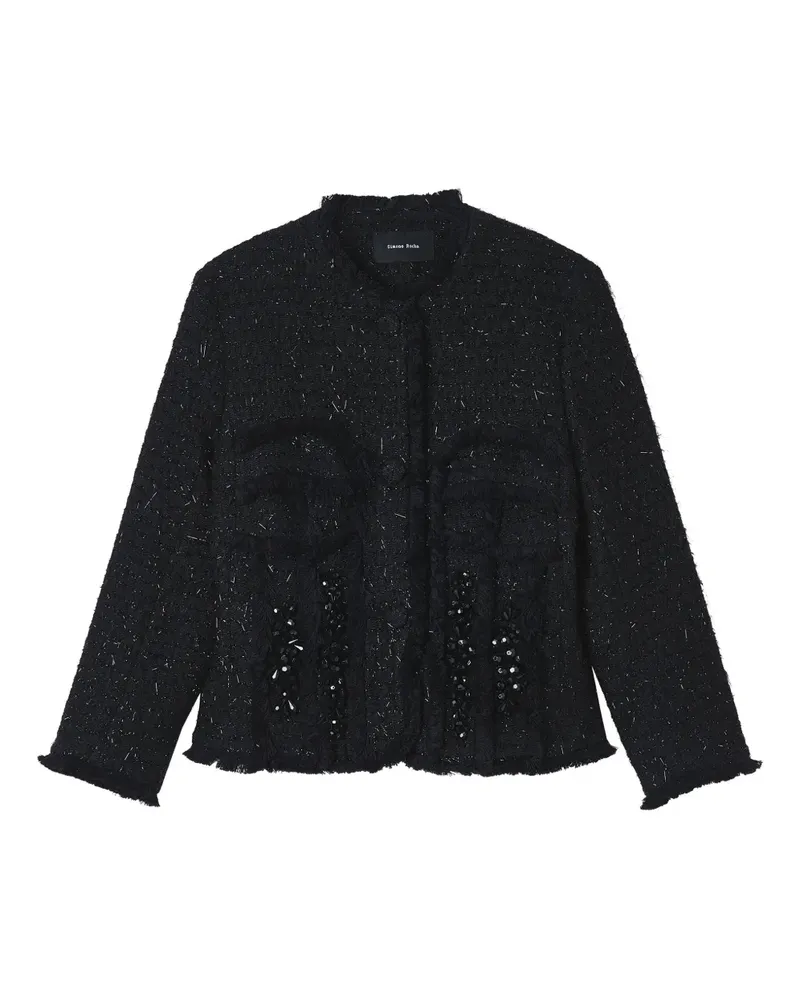 Simone Rocha Verzierte Tweed-Jacke - Schwarz Schwarz