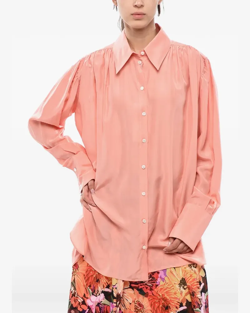 Stella McCartney Leona Hemd mit gerafften Schultern - Rosa Rosa