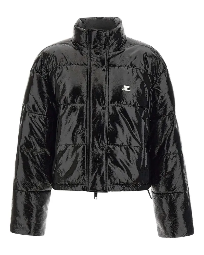 Courrèges Gesteppte Jacke mit Stehkragen - Schwarz Schwarz