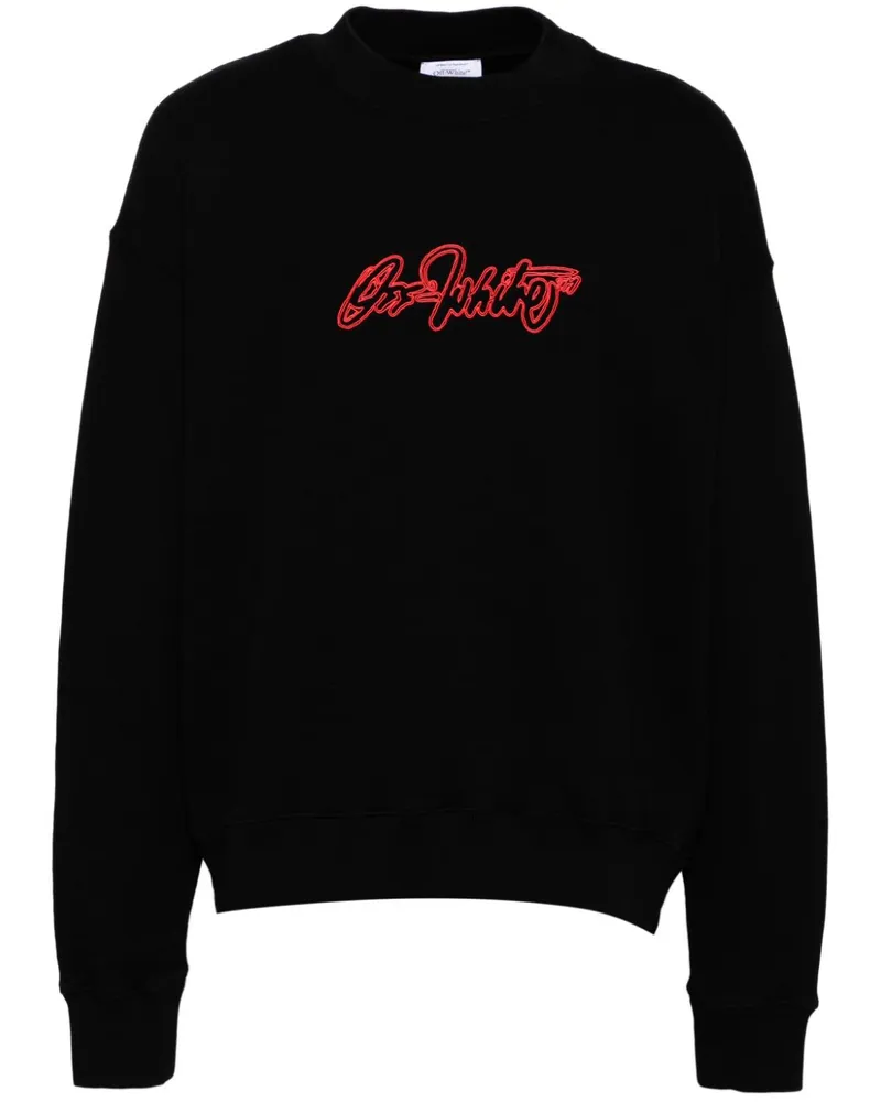 OFF-WHITE Sweatshirt mit Logo-Stickerei - Schwarz Schwarz