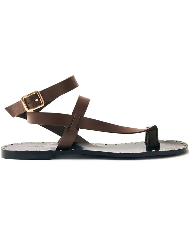 Alohas Flache Sandalen mit Nieten - Braun Braun
