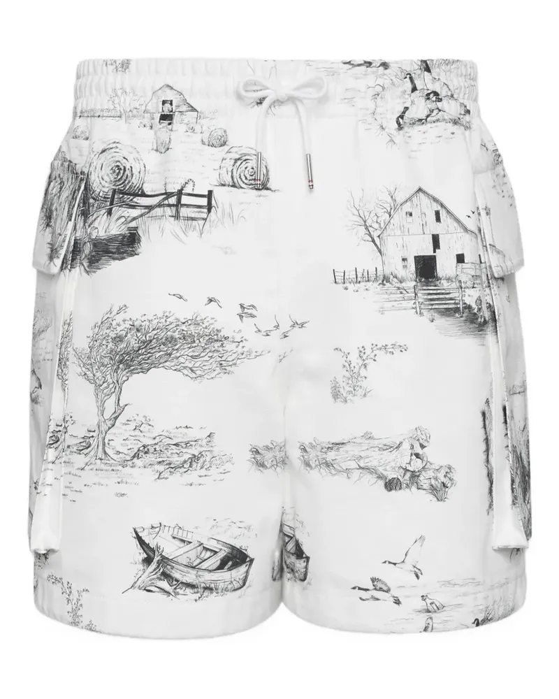 Thom Browne Cargo-Shorts mit grafischem Print - Weiß Weiß