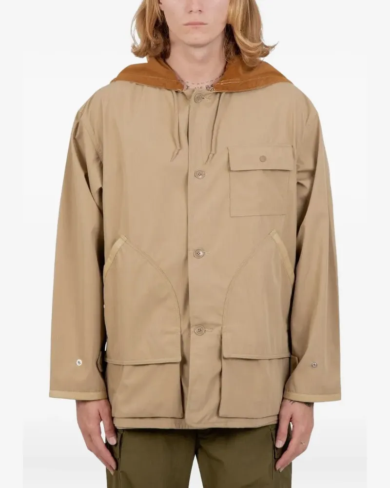 Beams Plus Jacke mit Kapuze - Braun Braun