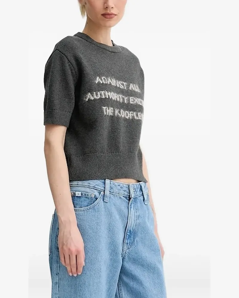 The Kooples Kurzärmeliges Oberteil - Grau Grau