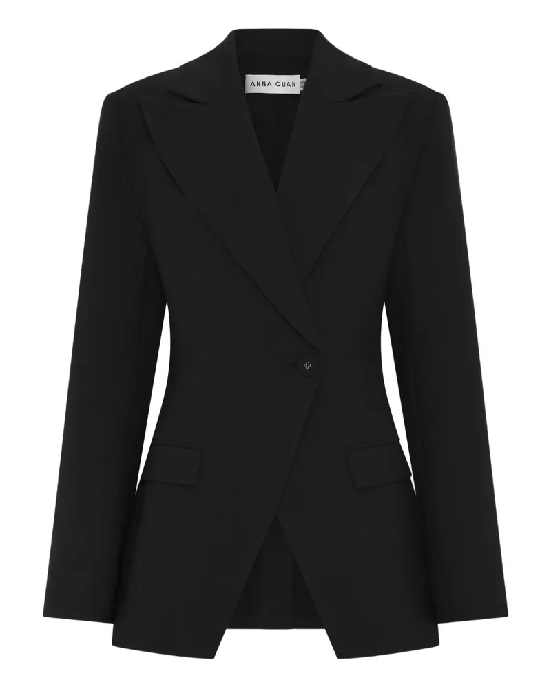 Anna Quan Einreihige Merle Jacke mit fallendem Revers - Schwarz Schwarz