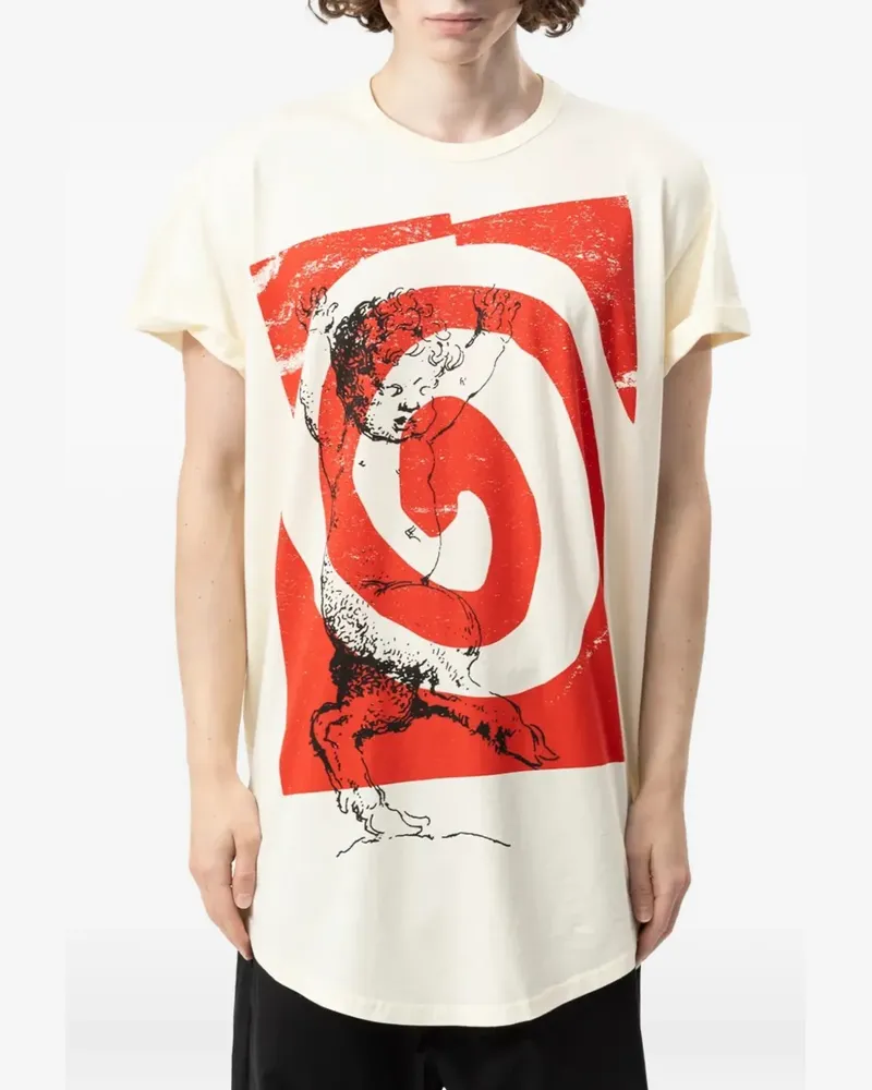 Vivienne Westwood Asymmetrisches T-Shirt mit Wirbel-Print - Gelb Gelb