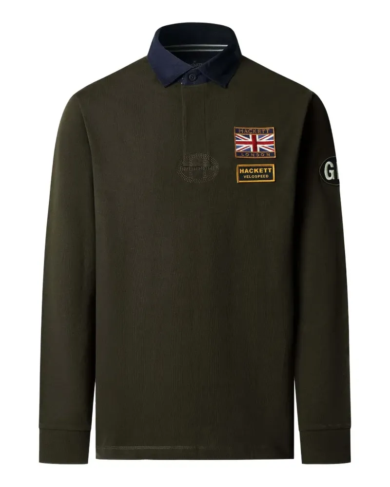 Hackett Heritage Rally Poloshirt mit Patch - Grün Grün