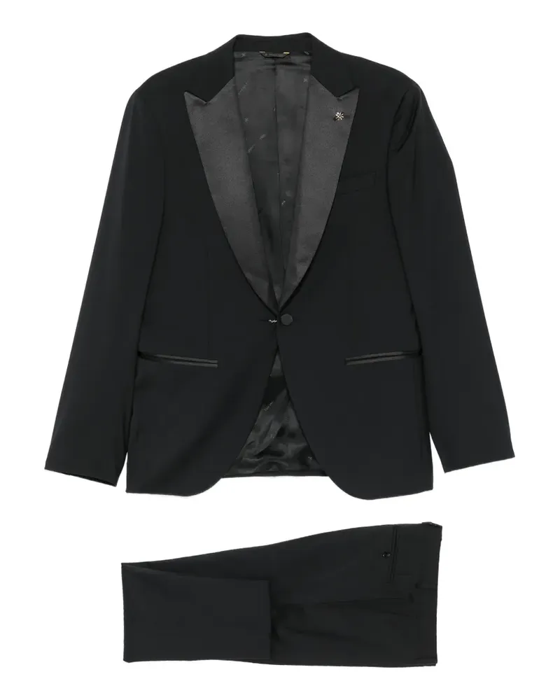 Manuel Ritz satin-lapel single-breasted suit (set of three) - Schwarz Schwarz