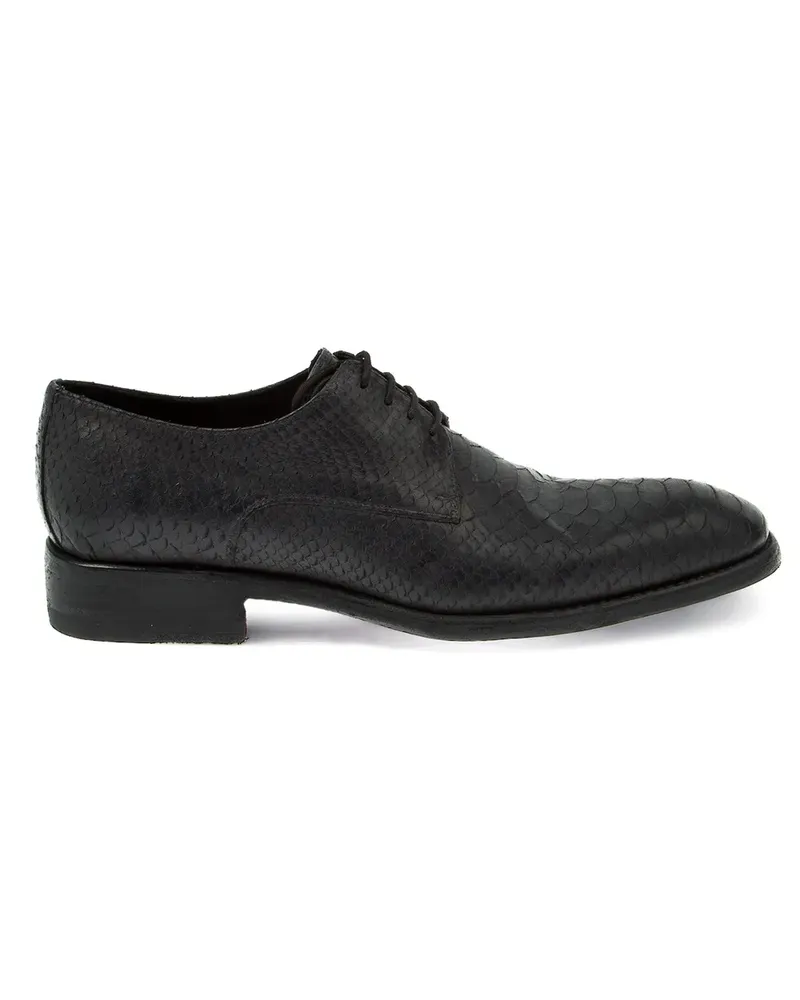 Jean-Baptiste Rautureau snakeskin-effect derby shoes - Schwarz Schwarz