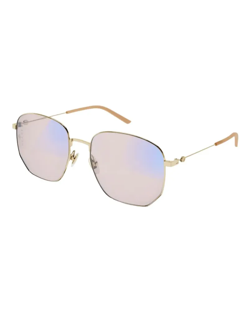 Gucci Sonnenbrille mit geometrischem Gestell - Gold Gold