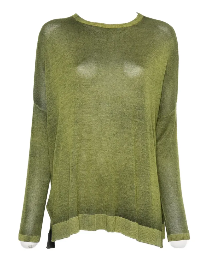 Avant Toi fine-knit side-slit sweater - Grün Grün