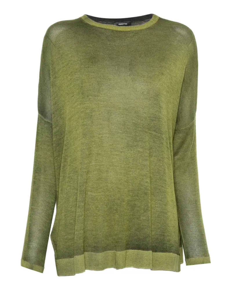 Avant Toi fine-knit side-slit sweater - Grün Grün