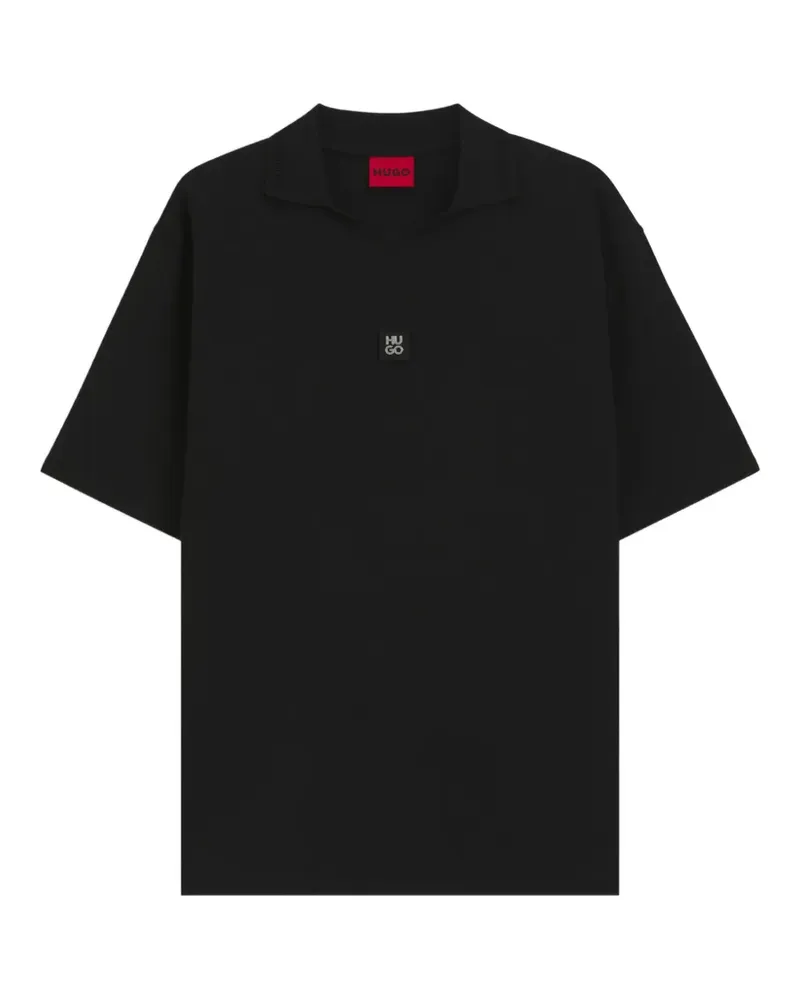 HUGO BOSS Poloshirt mit Logo-Patch - Schwarz Schwarz