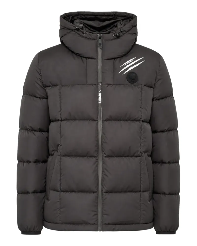 Philipp Plein Thunder hooded puffer jacket - Schwarz Schwarz
