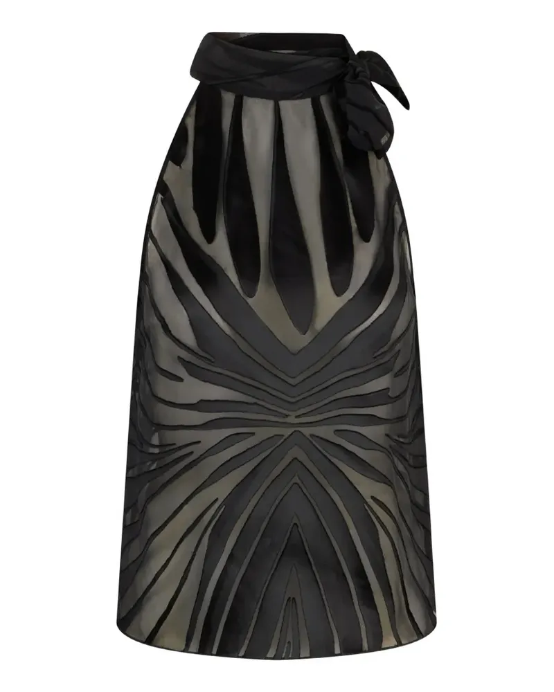 Roberto Cavalli Ray-pattern bow-detail top - Schwarz Schwarz