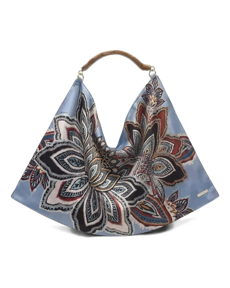 FARM Rio wood handle large scarf bag - Blau Blau