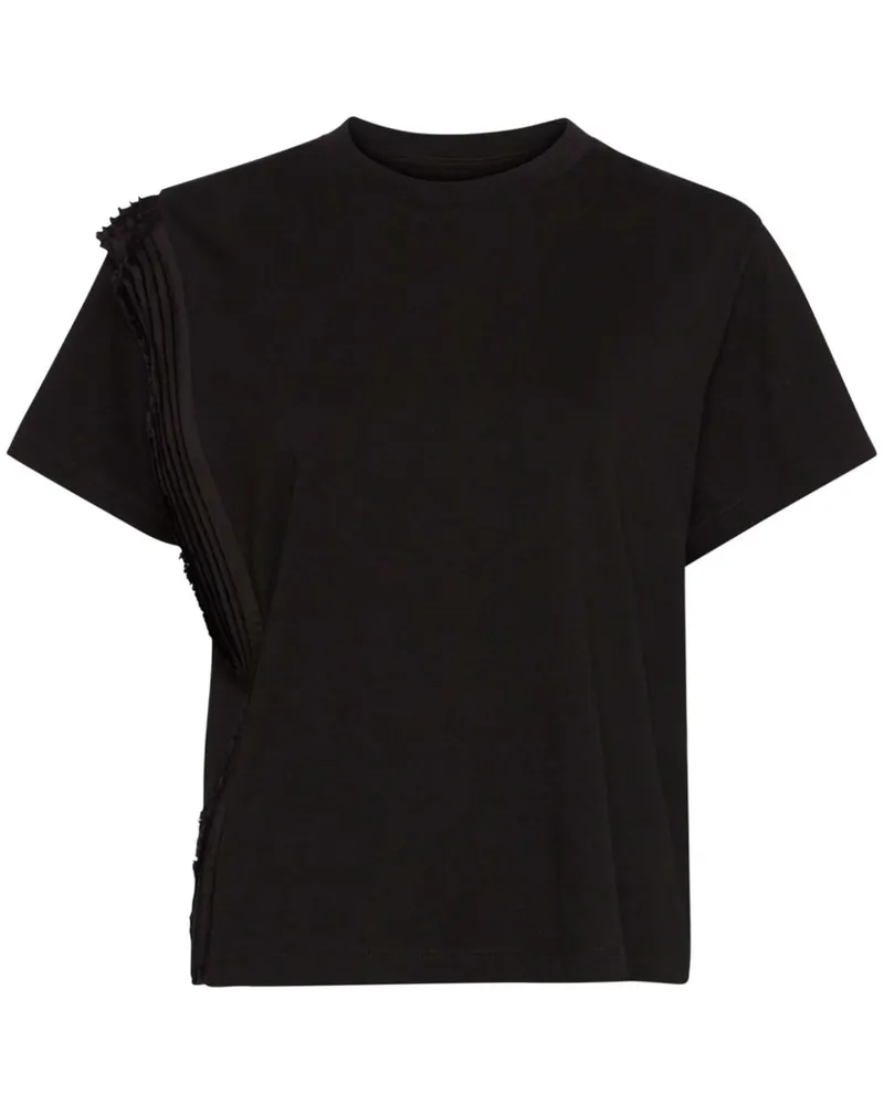 Maison Margiela Plissiertes T-Shirt Schwarz