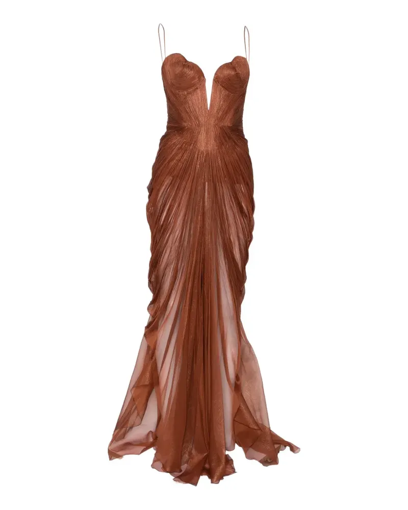 Maria Lucia Hohan Cecilia Maxikleid mit plissiertem Effekt - Braun Braun