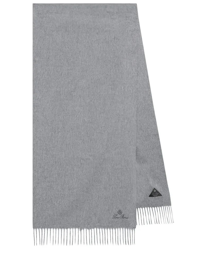 Loro Piana Schal aus Flanell mit Fransen - Grau Grau