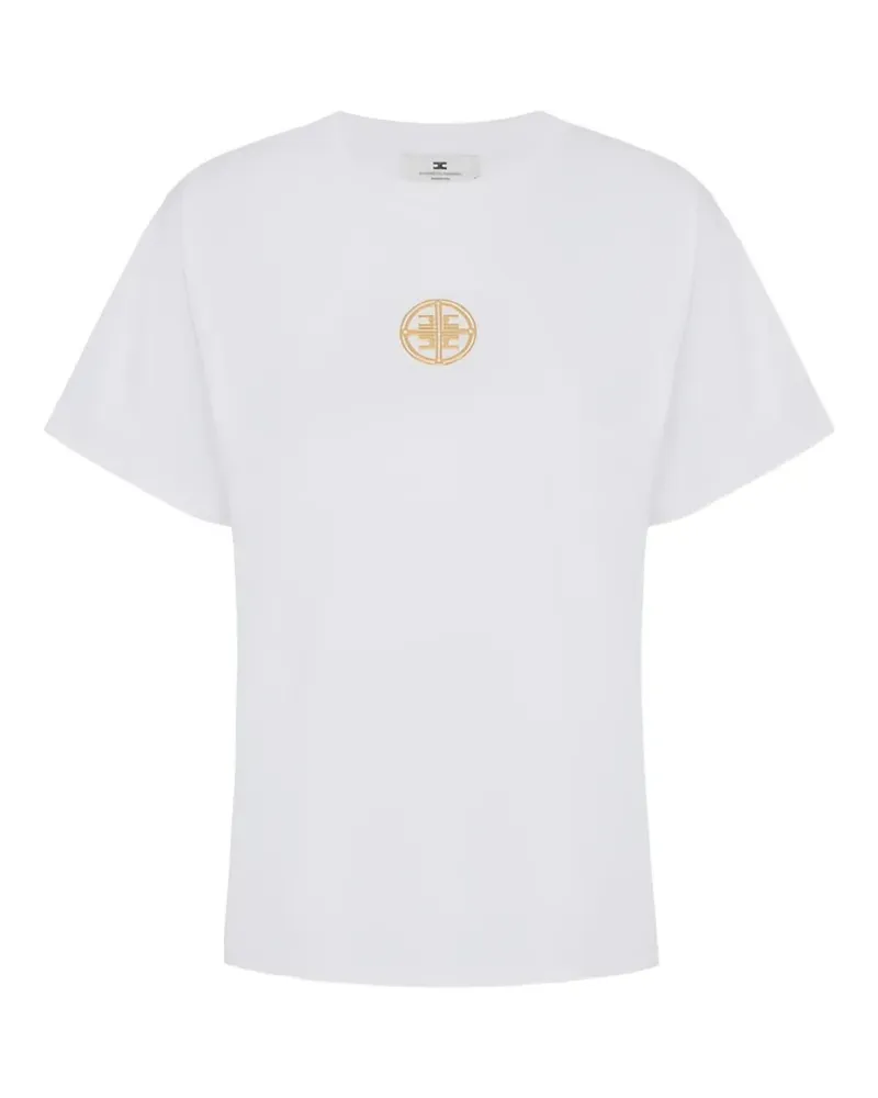 Elisabetta Franchi T-Shirt mit Logo - Weiß Weiß