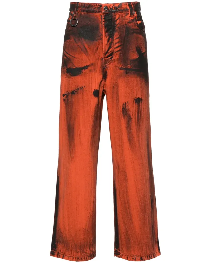 Études Studio District Dyed Jeans mit weitem Bein - Orange Orange