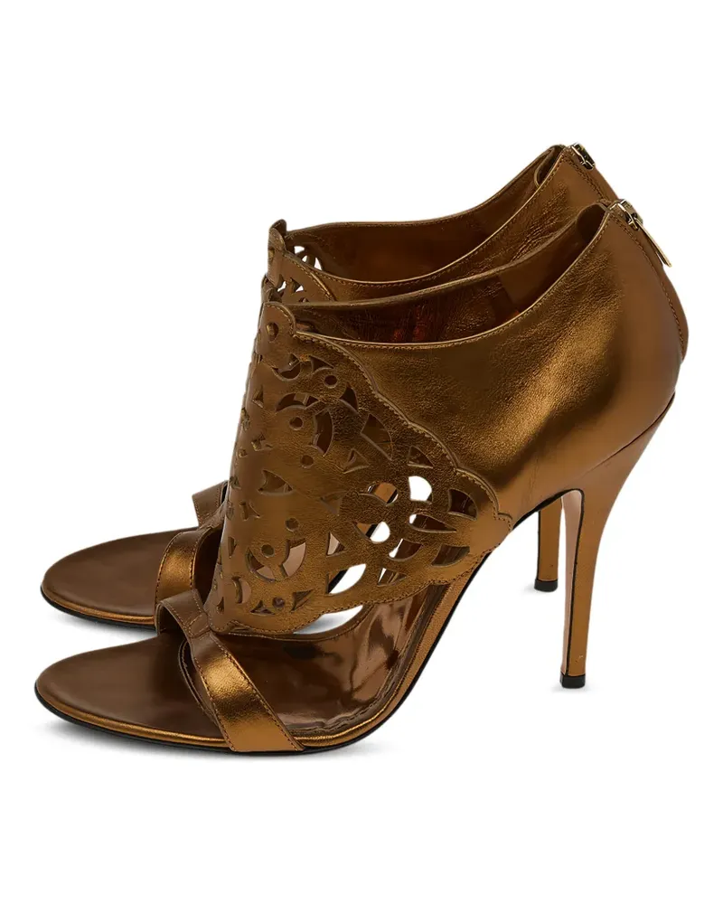 Gianvito Rossi Cut-out zip-fastening sandals - Gold Gold
