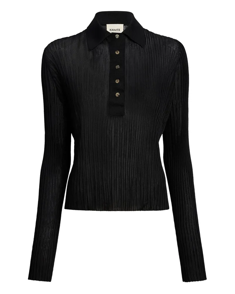 KHAITE Asymmetrisches Poloshirt - Schwarz Schwarz