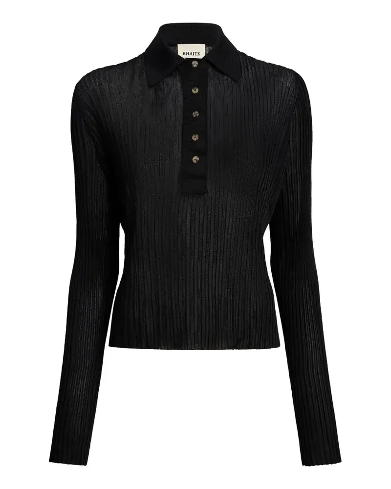 KHAITE Asymmetrisches Poloshirt - Schwarz Schwarz