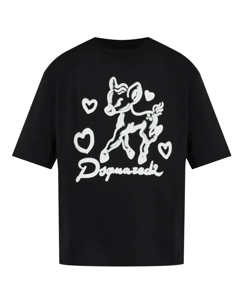 Dsquared2 T-Shirt mit grafischem Print - Schwarz Schwarz
