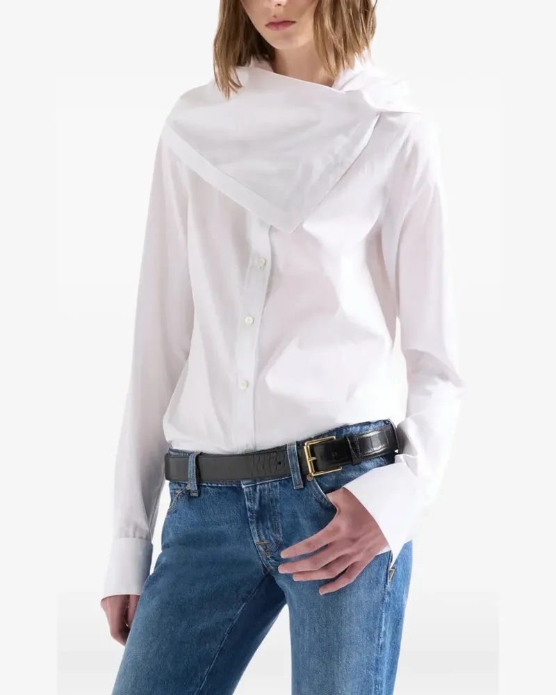 7 for all mankind Hemd mit drapiertem Kragen - Weiß Weiß