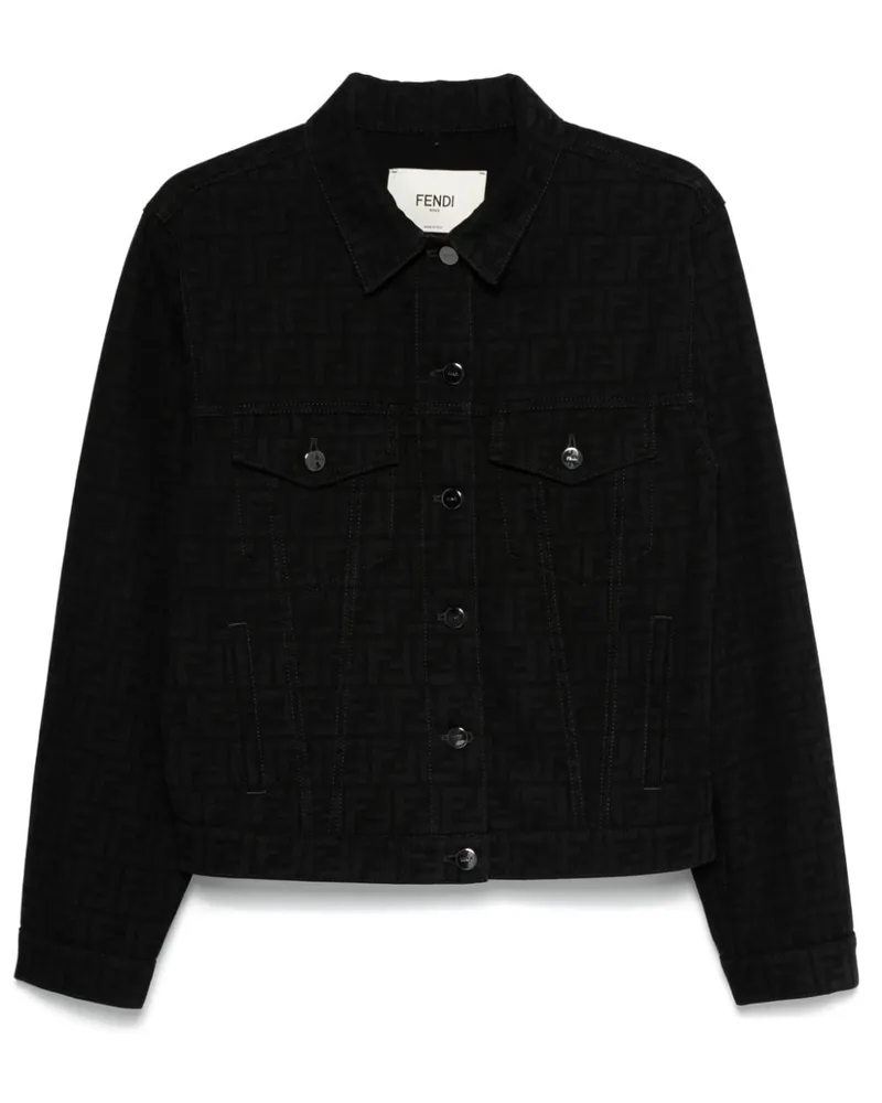 Fendi Jeansjacke mit FF-Motiv - Schwarz Schwarz