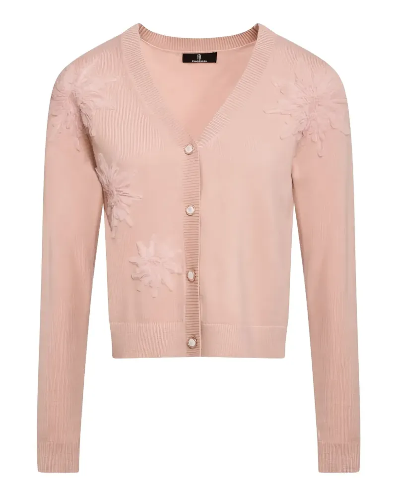 Fracomina floral-appliqué V-neck cardigan - Rosa Rosa